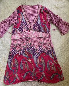 Boho Paisley Print Mini Dress