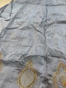 Elegant Grey Embellished Lehenga Skirt