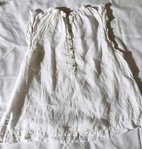 White Linen Button-Up Top