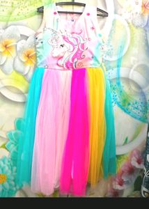 Knee Length Frock For 10-12 Years Girl