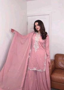 Elegant Pink Sharara Set