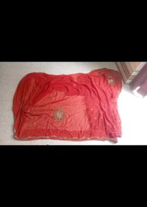 Rust Embroidered Saree