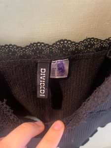 H&amp;M Black Lace Trim Cami Top