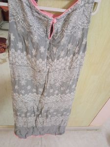 Melange Gray sleeveless kurti