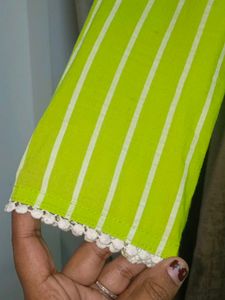 Cotton Green Embroidered Kurta
