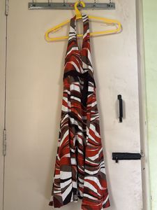 Retro Swirl Halter Dress