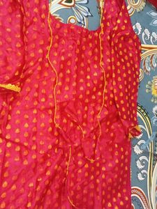 Vibrant Orange and magenta pink sharara an