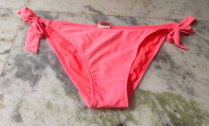 Coral Pink Tie-Side Bikini Bottom