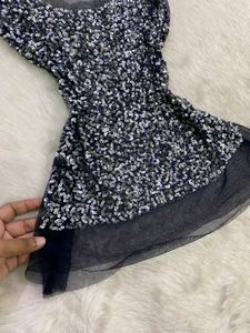 Vintage Sequined Mesh Camisole Tank Top