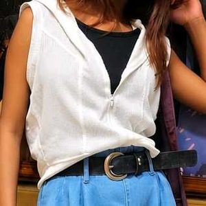 Sleeveless Hoodie Top