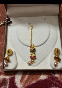 Stunning Indian Traditional Gold Necklace Set