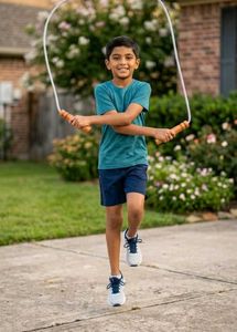 Jump Rope with Wooden Handles for Kids
