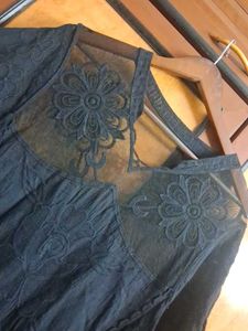 Elegant Black Lace Kurta