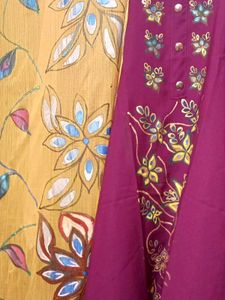Purple Kurta with Dupatta Set