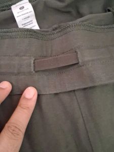 Dark Green Casual Pants