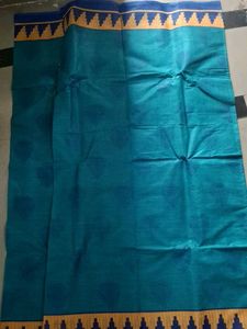 Beautiful Teal Saree with Blue Border