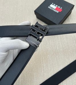 Tommy Hilfiger Matte Black Icon Leather Belt