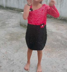 Sparkling Red &amp; Black Sequin Dress