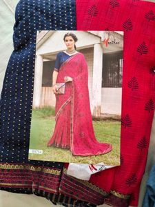Beautiful Red Printed Saree
