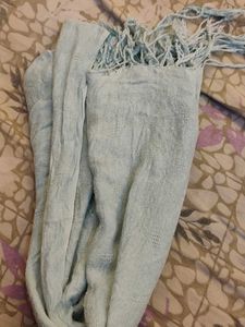 Light Blue Scarf with Fringe + socks combo
