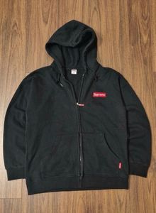 Supreme Black Zip-Up Hoodie