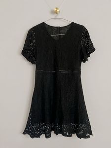 Imported Elegant Black Lace V-Neck Dress