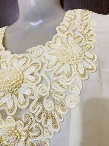 Embroidered Cream Tunic