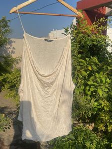 Cream Draped Tank Top