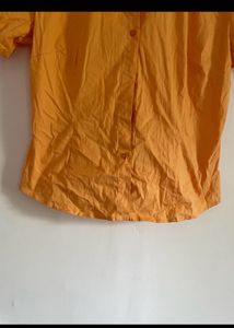 Orange Short Sleeve Button-Up Shirt