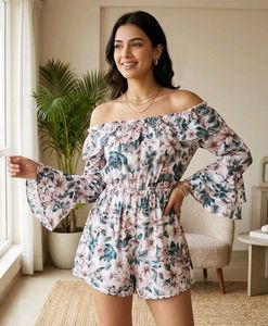Floral Off-Shoulder Romper