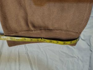 Brown Knit Midi Skirt