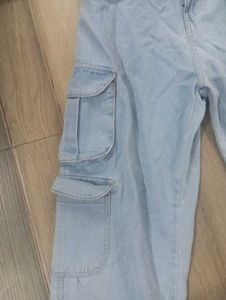 Light Wash Cargo Jeans