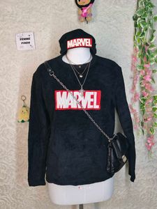 Marvel Black Fuzzy Sweatshirt