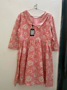zink London pink floral knee length midi