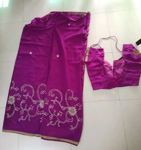 Sequins Work Saree with Blouse