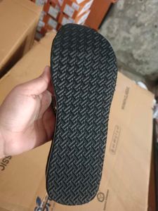 Black Flip Flops with Embellished Straps