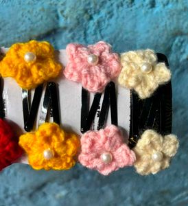 cute crochet hair clips 🧶🎀✨