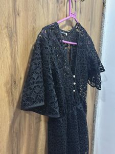 Elegant Black Lace Romper