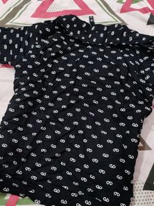 Rio Women Printed Black Loose Fit Shirt