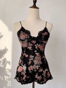 Floral Lace Trim Cami Slip
