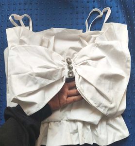 Chic White Bow Top