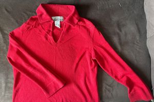 Red Collared Knit Sweater
