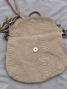 Vintage Italian Reptile-Pattern Crossbody Bag