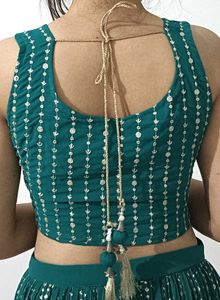 Beautiful Green Embroidered Lehenga Set