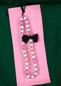 Cute Beaded Phone/Bag Charm With Ribbon Bow
