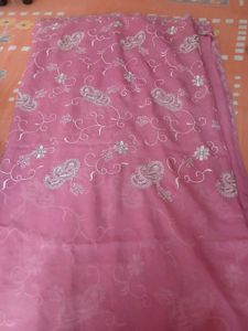 Beautiful Pink Embroidered Saree