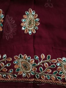 Dark Work Brown/ Mehroon Colour Saree
