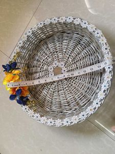 Decorative Wicker Basket with Flowers