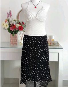 Chic Polka Dot Midi Skirt