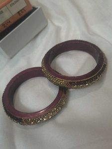 Embellished Maroon Bangles